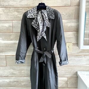 Vintage Atlantic Beach Silk Animal Print Trench